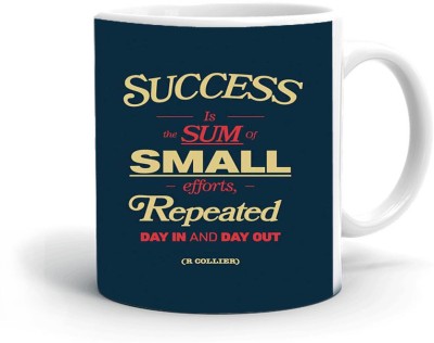 Kesri Gifts Success Is Sum Of Small Theme (11-4762P) Ceramic Coffee Mug(325 ml)