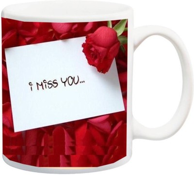 Kesri Gifts I Miss You Theme(valent-mug-1537) Ceramic Coffee Mug(325 ml)