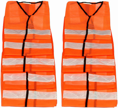 Ladwa Reflective Jackets-LSI-RJ-O - Pack of 10 Safety Jacket(Orange)