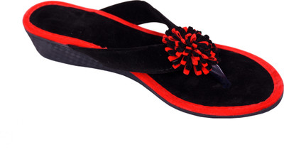 PM TRADERS Women Flats(Maroon, Black , 8)