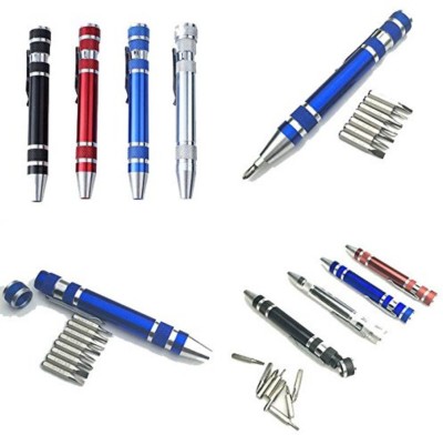 DIY Crafts 8 n 1 Aluminum Precision Screwdriver Set Pen Style Mini Torx Slotted Precision Screwdriver Set(Pack of 8)