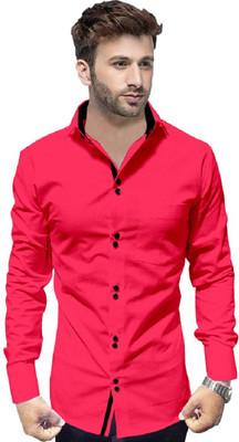 X-MEN Men Solid Casual Pink Shirt