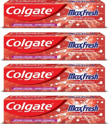 Colgate Maxfresh Spicy Fresh Red Gel Toothpaste  (150 g, Pack of 4)