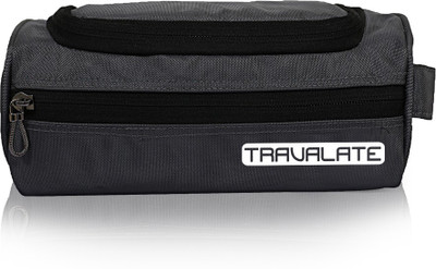Travalate 2 Zipper Compatment Multipurpose Travel Shaving Kit & Bag(Grey)