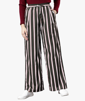 Tokyo Talkies Regular Fit Women White, Maroon, Black Trousers