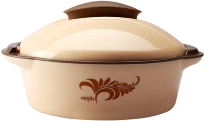 MILTON Milton Crisp Deluxe 2000 ml Casserole with Plastic Roti Baske, Brown Thermoware Casserole(2000 ml)