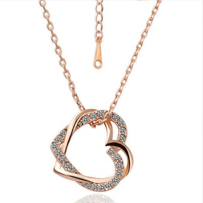 Jewels Galaxy Luxuria Trendy Rose Gold Copper Cubic Zirconia Alloy Pendant