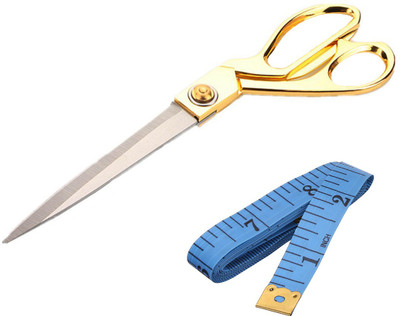 StealODeal 9.5 Inch With Measuring Inch Tape Scissors(Set of 1, Multicolor)