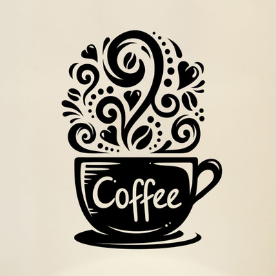marvellous 59 cm coffelover..2 Self Adhesive Sticker(Pack of 1)