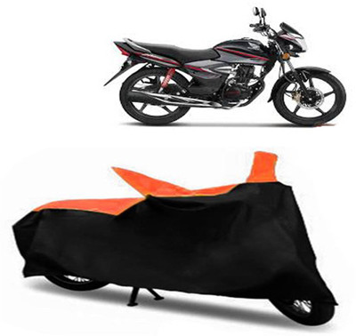 RONISH Two Wheeler Cover for Honda(CB Shine, Orange, Black)
