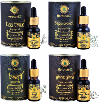 HerbtoniQ Tea Tree Peppermint Basil Ylang Ylang Essential Oil(60 ml)