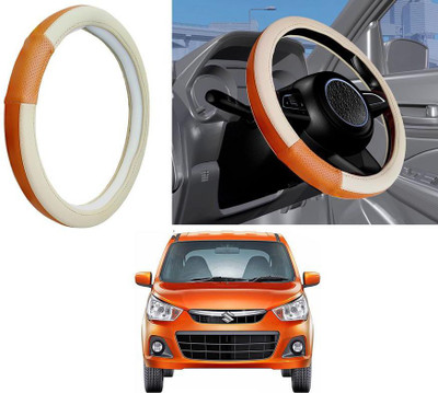 Auto Kite Steering Cover For Maruti Alto K10(Camel, Beige, Leatherite)