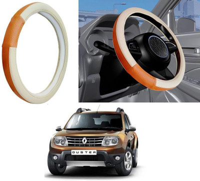Auto Kite Steering Cover For Renault Duster(Camel, Beige, Leatherite)