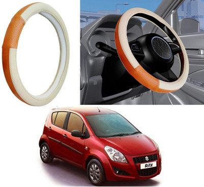 Auto Kite Steering Cover For Maruti Ritz(Camel, Beige, Leatherite)