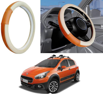Auto Kite Steering Cover For Fiat Avventura(Camel, Beige, Leatherite)