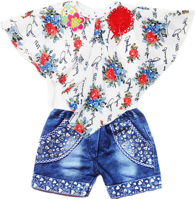 MS Creation Girls Party(Festive) Top Capri(White)