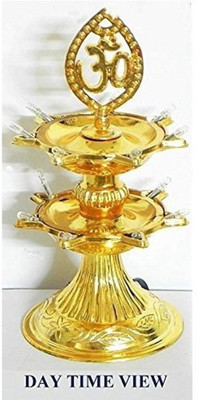 Padylark 2 Layer Electric Diya Deepak Light Lamp LED Light for Home Temple Decor Table Lamp(30 cm, Gold)