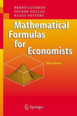 Mathematical Formulas for Economists(English, Electronic book text, Luderer Bernd)