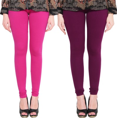 Lapza Churidar  Ethnic Wear Legging(Maroon, Pink, Solid)