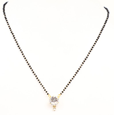 VSASA VSASA’s PREMIUN STYLISH COLLECTION OF DAZZLING LIGHT ELEGANT EXCLUSIVE AAA A MERICAN DIAMOND STUDDED DESIGNER GOLD PLATED BIG SOLITAIRE MANGAL SUTRA WITH CRYSTAL BEADED MALA for young Ladies/WOMEN … Metal, Stone, Crystal Mangalsutra