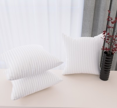 Flipkart SmartBuy Luxury Microfibre Stripes Cushion Pack of 3 (White)