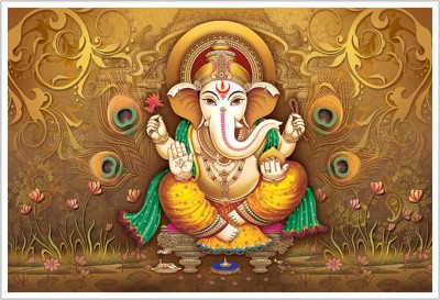Lord Ganesha Religious God Paper Poster Paper Print(12 inch X 18 inch, Rolled)