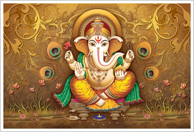 Lord Ganesha Religious God Paper Poster Paper Print(12 inch X 18 inch, Rolled)