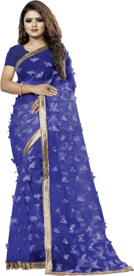 fashion Day Embellished Bollywood Net Saree(Blue)