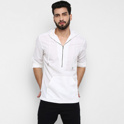 Mufti Men Self Design Casual White Shirt