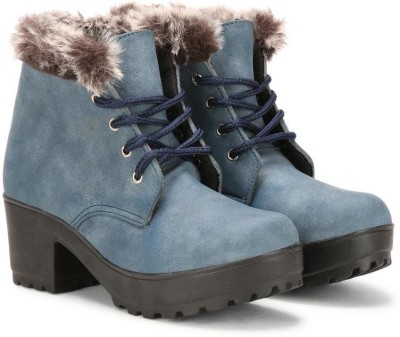 Saheb Stylish Latest Collection of Casual Boots Boots For Women(Blue)