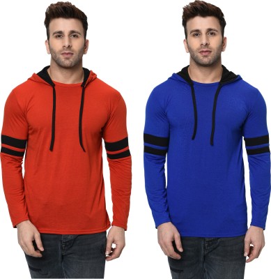 Unite Wear Striped Men Hooded Neck Multicolor T-Shirt