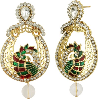 JEWELS GURU Diva style Zircon Alloy Chandbali Earring