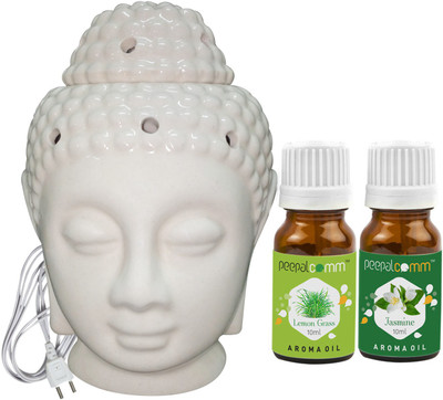 PeepalComm Lemongrass, Jasmine Diffuser Set PC-EBUDDHA130-LG-JAS(3 x 6.67 ml)