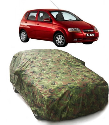 Gargi Traders Car Cover For Chevrolet Aveo Uva (With Mirror Pockets)(Green)