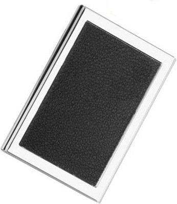 MSNL High Quality Stainless Steel With Good Finishing Synthetic Leather Black Debit/Credit, Cash/Bill/Memo ATM 6 Card Holder(Set of 1, Black)