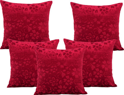 Flipkart SmartBuy Velvet Cushions Cover(40 cm*40 cm, Pack of 5, Maroon)