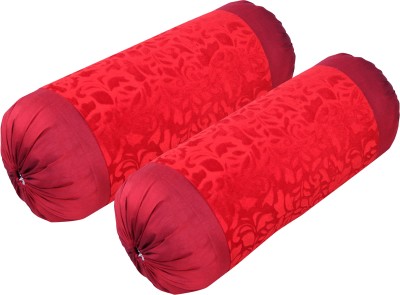 Flipkart SmartBuy Velvet Bolsters Cover(Pack of 2, 40 cm*82 cm, Red)