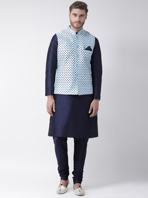 DEYANN Men Kurta Churidar Ethnic Jacket Set