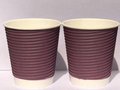 Worldstar RIPPLE GLASS 250 ML, Set of 50, Hot Coffee, Soups, etc Paper Mug(250 ml, Pack of 50)