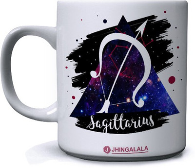 Jhingalala Sagittarius Zodiac Sign Printed Ceramic Coffee Mug(350 ml)