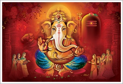 Lord Ganesha Religious God Paper Poster Paper Print(12 inch X 18 inch, Rolled)