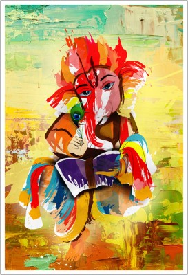 Lord Ganesha Abstract Religious God Paper Poster Paper Print(18 inch X 12 inch, Rolled)
