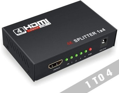 galaxy hi tech  TV-out Cable HDMI Splitter 1 x 4 1 HDMI Input to 4 HDMI Output V1.4 Powered 1x4 Ports Box(Black, For TV)