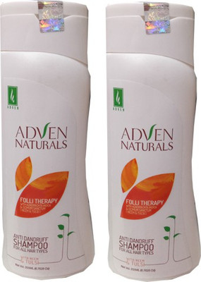ADVEN Naturals Anti Dandruff Shampoo, with Neem & Tulsi, 200ml each (Pack of 2)(400 ml)
