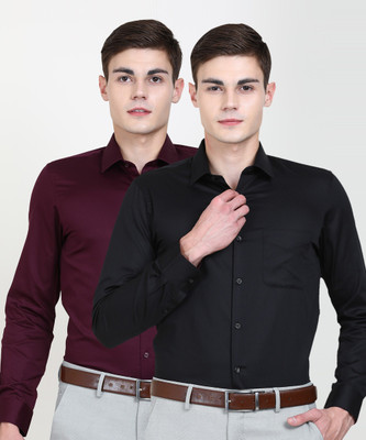 peter-england-men-solid-formal-black-maroon-shirtpack-of-2