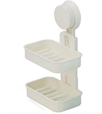 SEAHAVEN wall mounted double layer soap holder-pack 1(White)