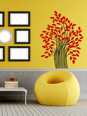 ALLURE 78 cm autumn tree Self Adhesive Sticker(Pack of 1)