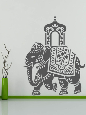 ALLURE 81 cm Royal Elephant Self Adhesive Sticker(Pack of 1)