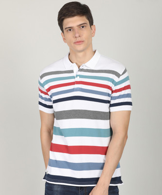 Pepe Jeans Striped Men Polo Neck Multicolor T-Shirt