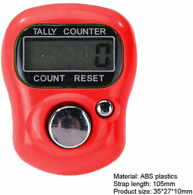 RHONNIUM ® Mini LCD Electronic Digital Display Finger Hand Tally Counter Counting Digital Tally Counter(Red Pack of 1)